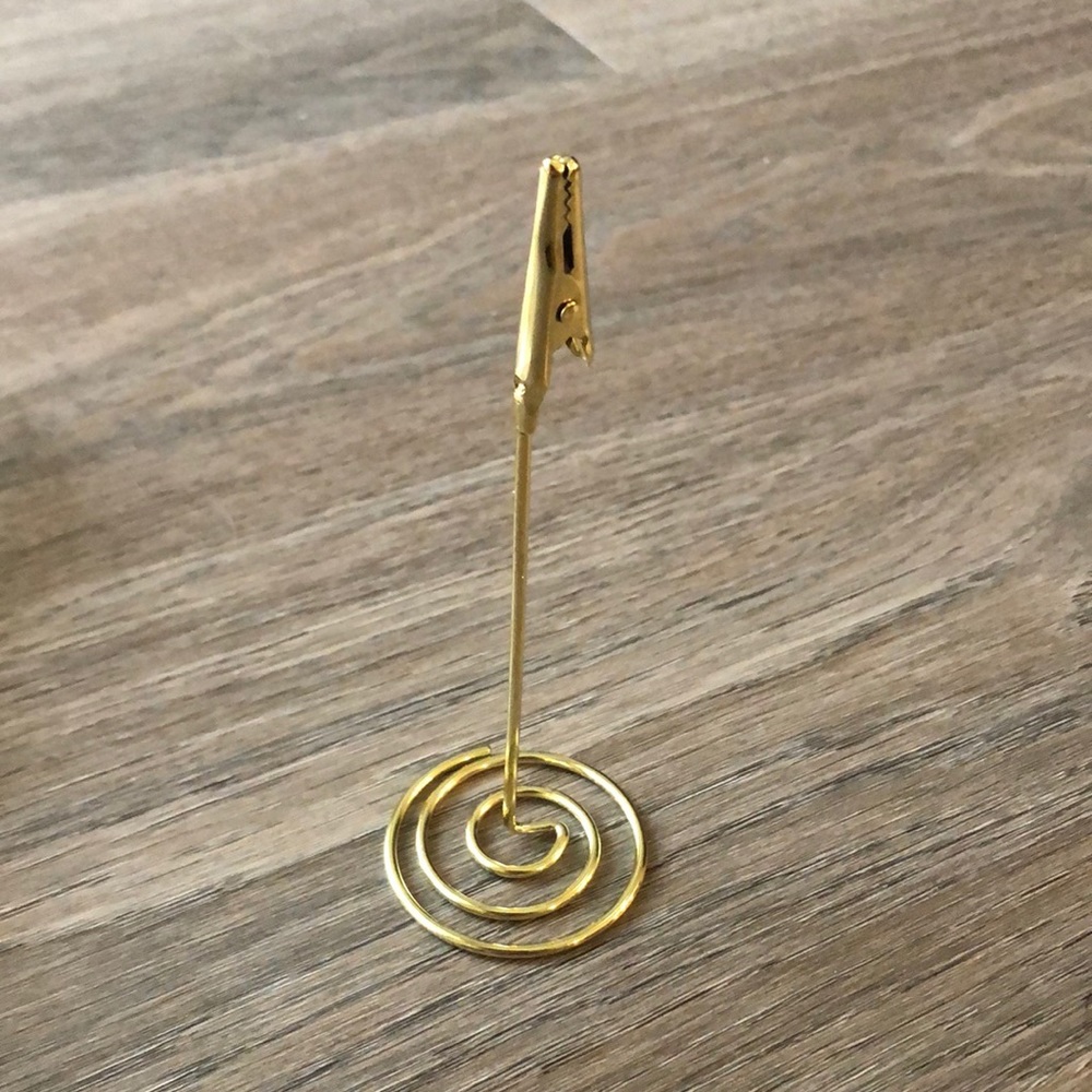 Gold place card holders / photo holders - new